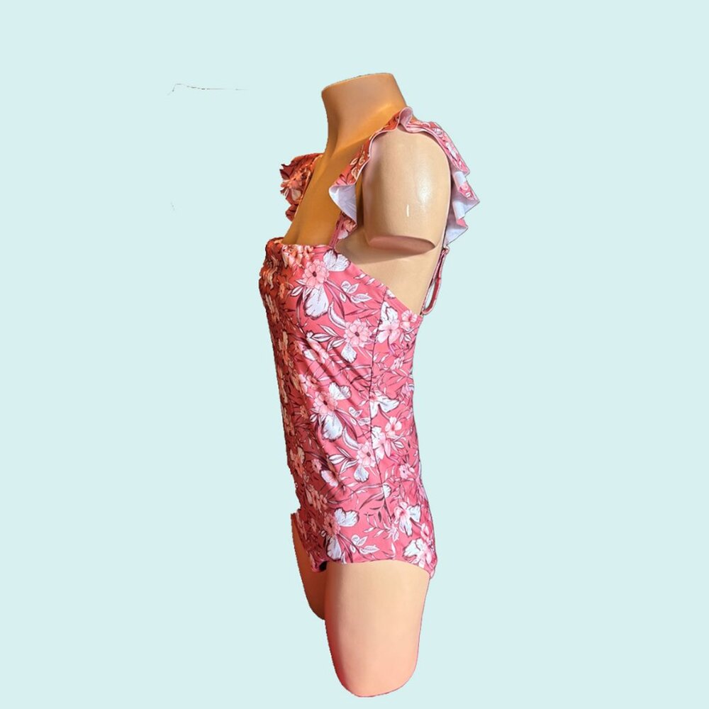 MALI 1P Ruffle Shoulder Swimsuit - Picture 4 of 9